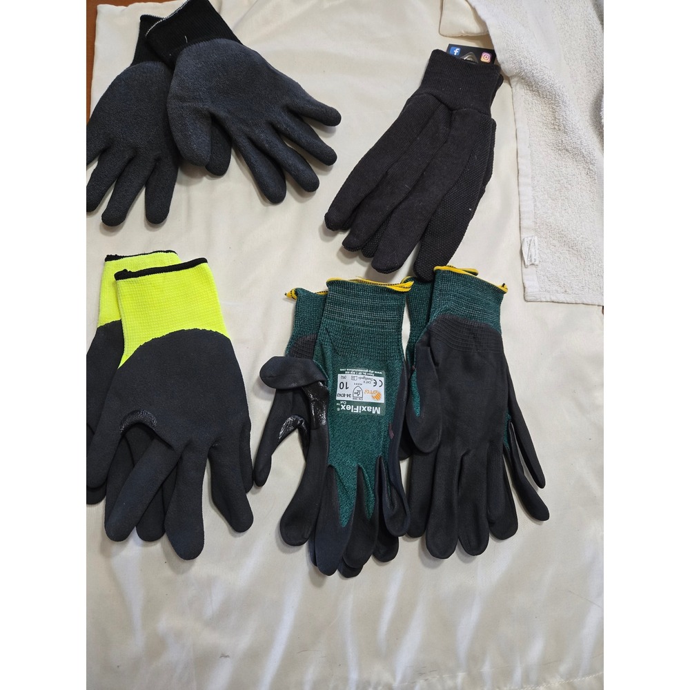Lot of 5 Work Gloves MaxiFlex Cold Weather Grip Hi-Vis Utility Garden Mixed Size - Picture 5 of 5